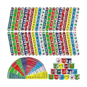 JUNEBRUSHS Paquete de 56 pulseras de bofetada de Navidad_1