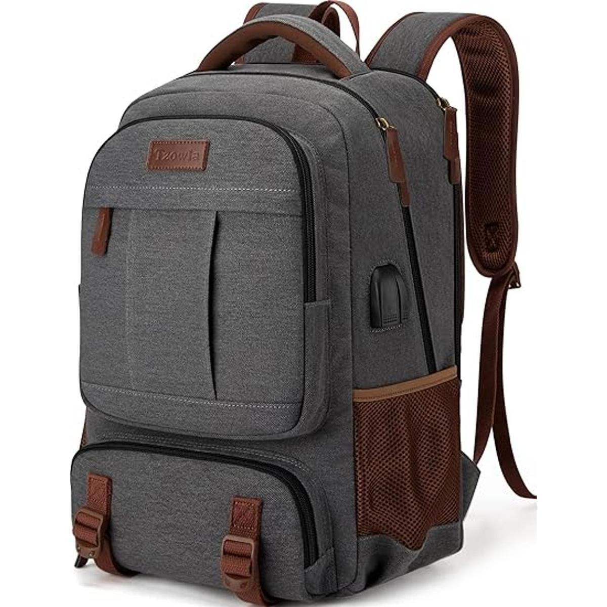 Tzowla Mochila de lona para laptop para hombres y mujeres
