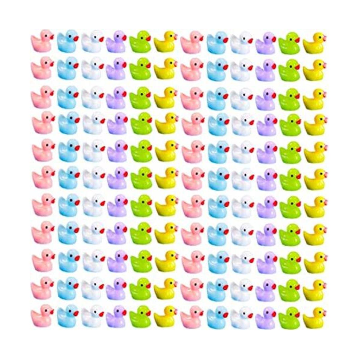 120 piezas de mini pato de resina figuras en miniatura