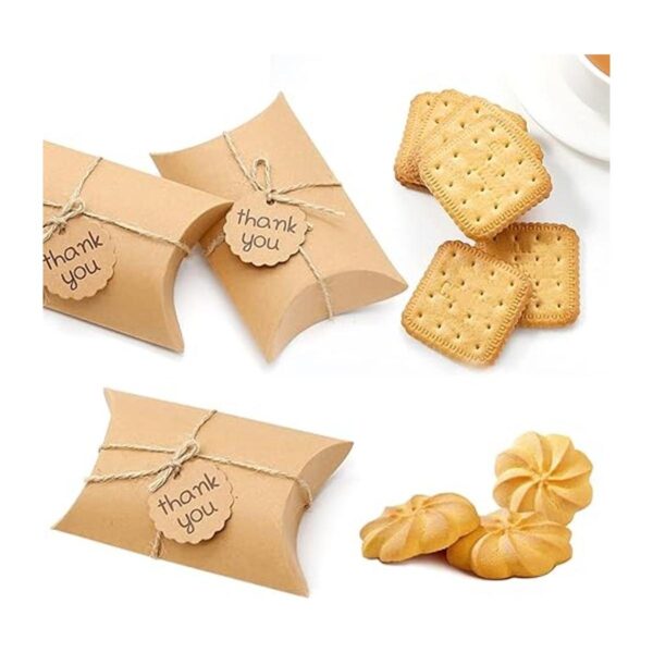 Saihisday 50 cajas de almohada Kraft de 5.2 x 3.5 x 1.6_6