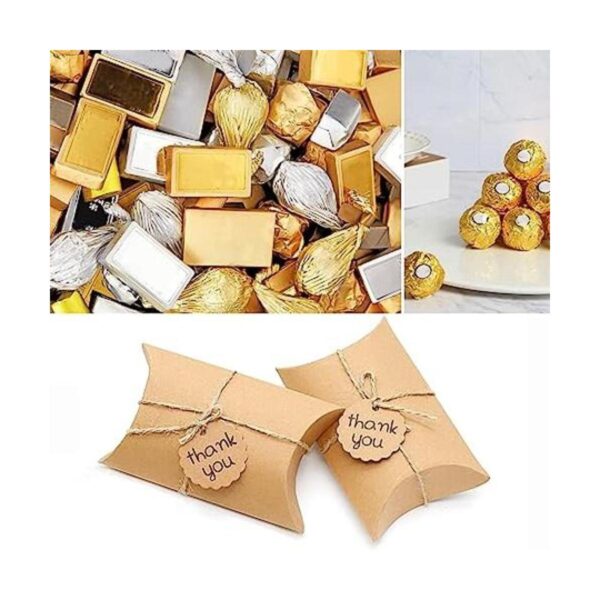 Saihisday 50 cajas de almohada Kraft de 5.2 x 3.5 x 1.6_1