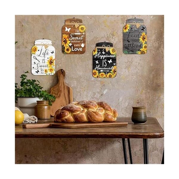 Juego de 4 piezas de decoración de pared de cocina juego