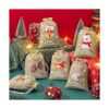 72 bolsas de regalo de arpillera de Navidad con cordón