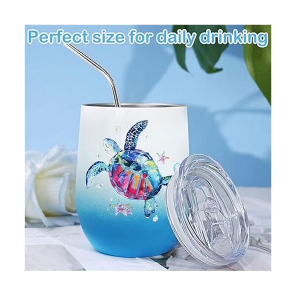 Vaso de vino aislado de tortuga marina para mujer regalo_2
