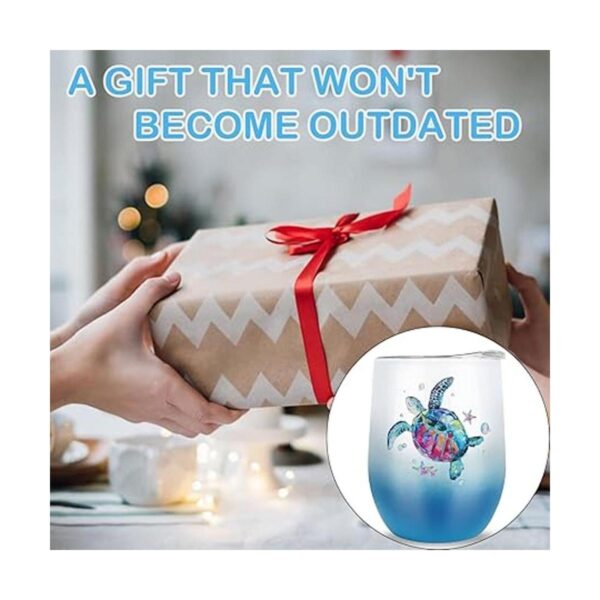 Vaso de vino aislado de tortuga marina para mujer regalo_6
