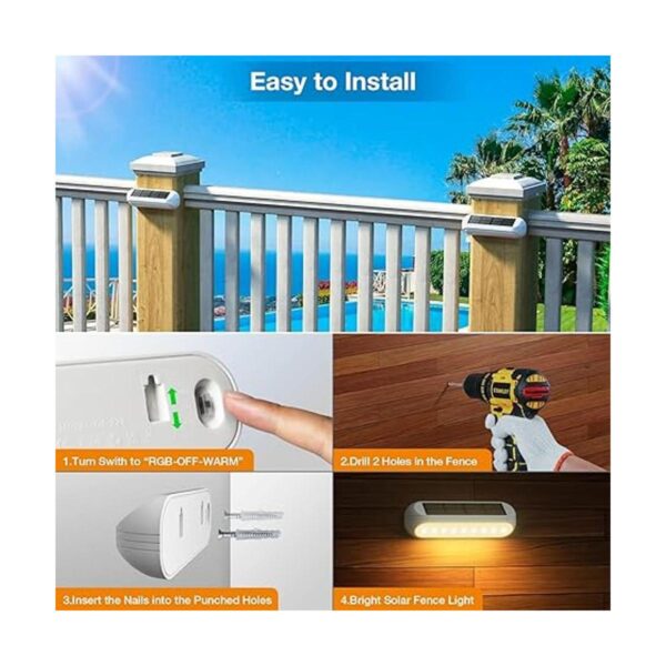 Solar Outdoor Lights 4 Pack AHAORIGIN Bright Solar Fence_2
