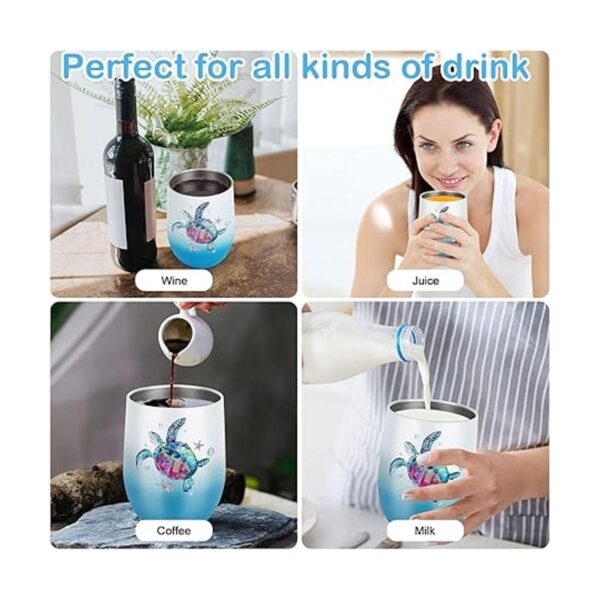 Vaso de vino aislado de tortuga marina para mujer regalo_4