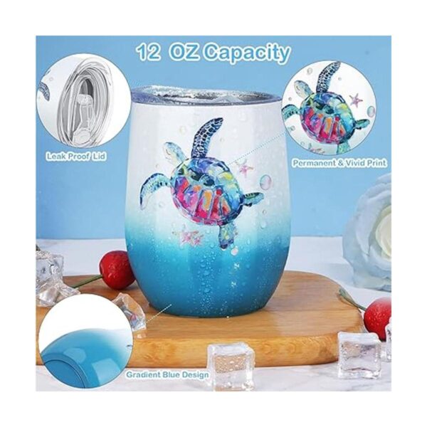 Vaso de vino aislado de tortuga marina para mujer regalo_3