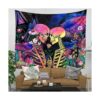 Blacklight Tapiz de calavera Trippy para colgar en la_5