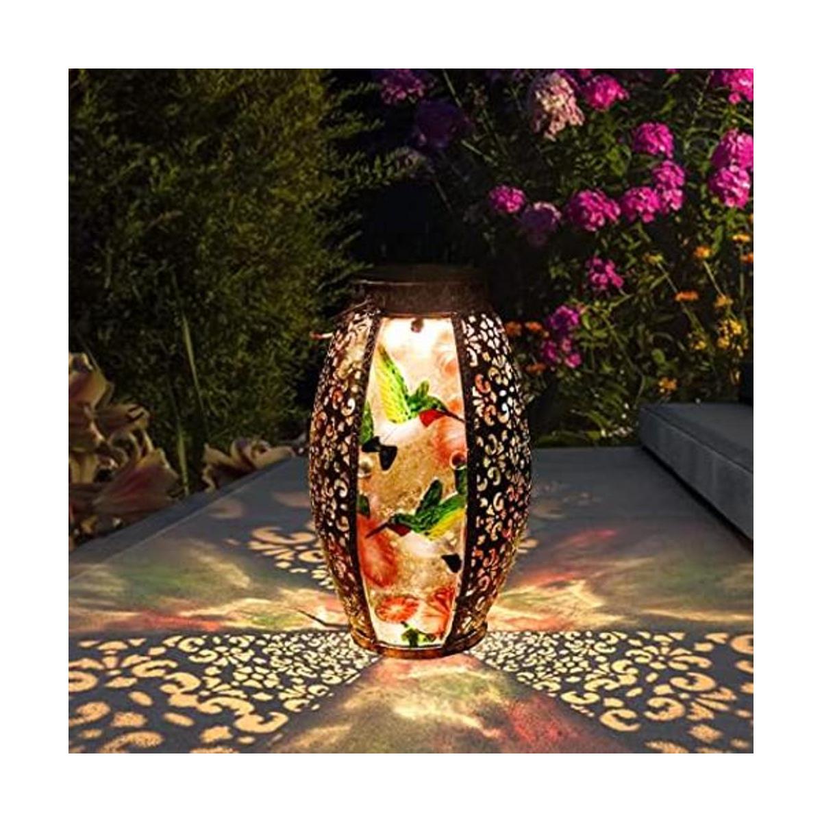 Faroles solares para exteriores luces LED de cristal de