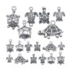 60 dijes tibetanos de tortuga marina de plata antigua