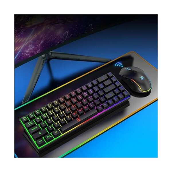 Snpurdiri Combo de teclado y mouse inalámbrico para juegos