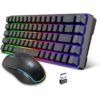 Snpurdiri Combo de teclado y mouse inalámbrico para juegos