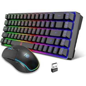Snpurdiri Combo de teclado y mouse inalámbrico para juegos