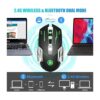 Ratón inalámbrico para juegos Bluetooth RGB recargable