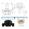 Dreyoo Codo de lengeta de 12 pulgada x 14 NPT x 12