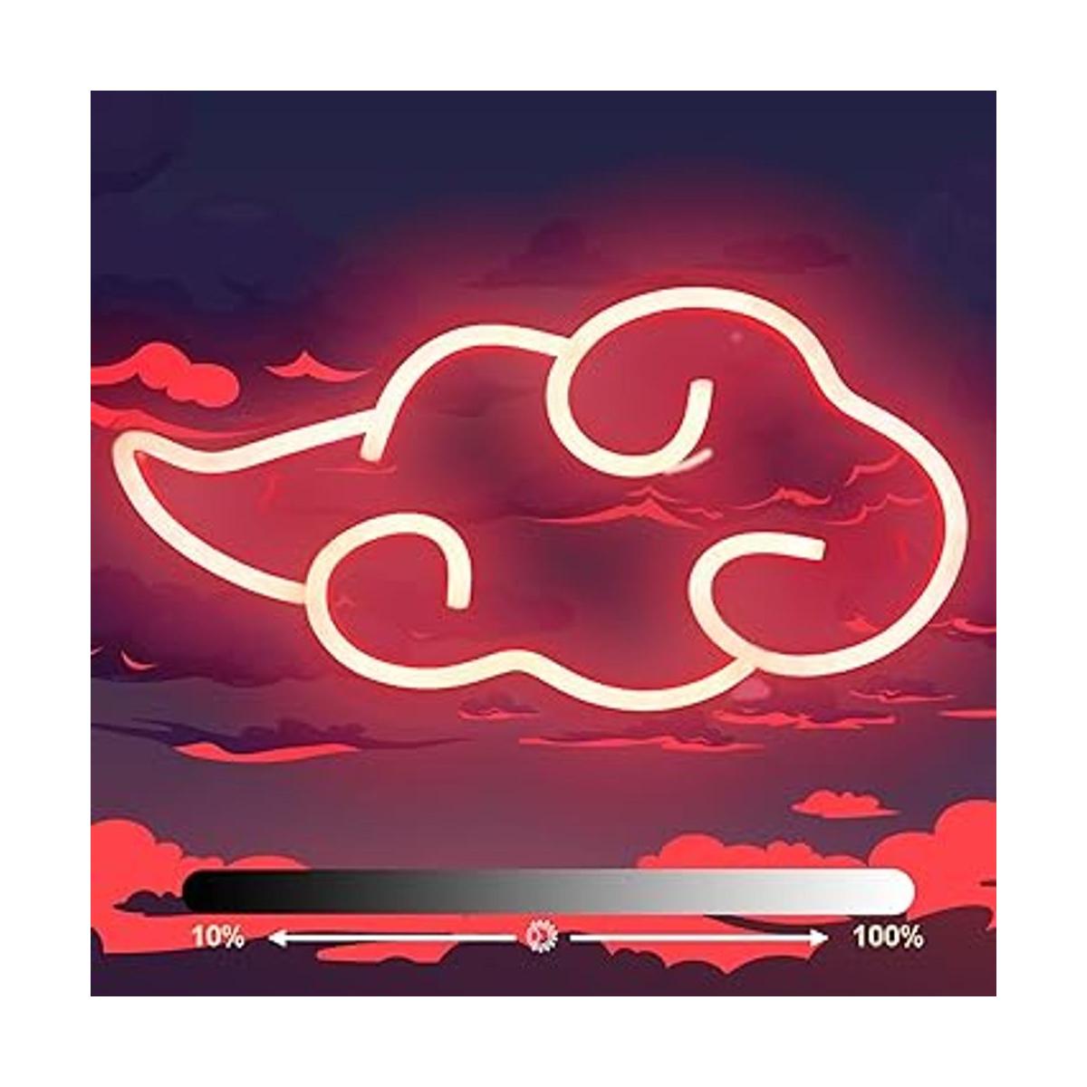 Letrero de neón de nube de anime para decoración de pared