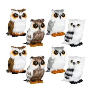 8 piezas de animales de peluche de búho mini búho animal