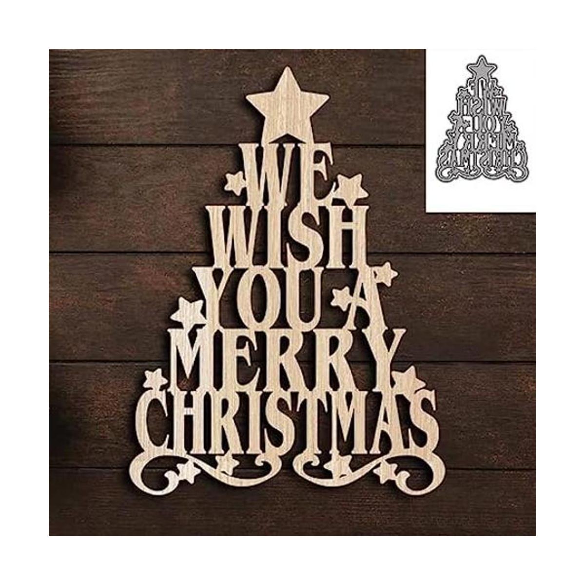 Merry Christmas Tree Metal Die Cuts Merry Christmas Tree