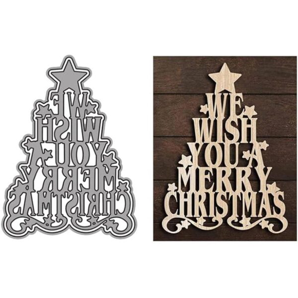 Merry Christmas Tree Metal Die Cuts Merry Christmas Tree_3