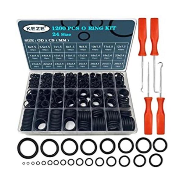 KEZE Kit universal de surtido de juntas tóricas de goma de_1