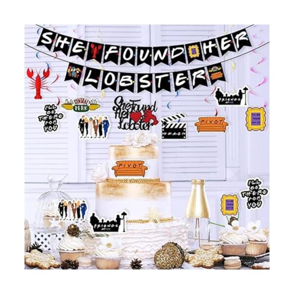 Decoración de despedida de soltera con temática de amigos