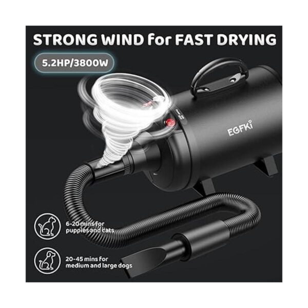 EGFKI Secador de pelo de perro 5.2 HP3800 W de alta