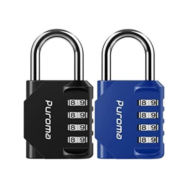 Puroma Paquete de 2 candados de combinación de 4 dígitos