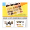 Tanstic 132 dijes de corona King de colores mixtos 2