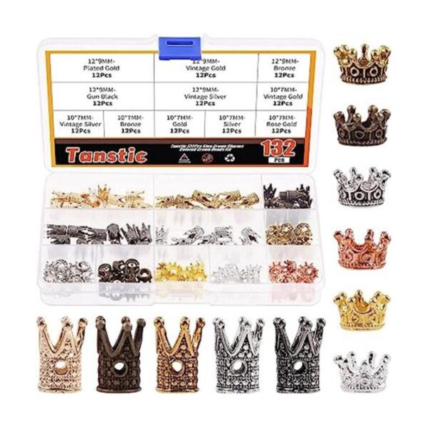 Tanstic 132 dijes de corona King de colores mixtos 2