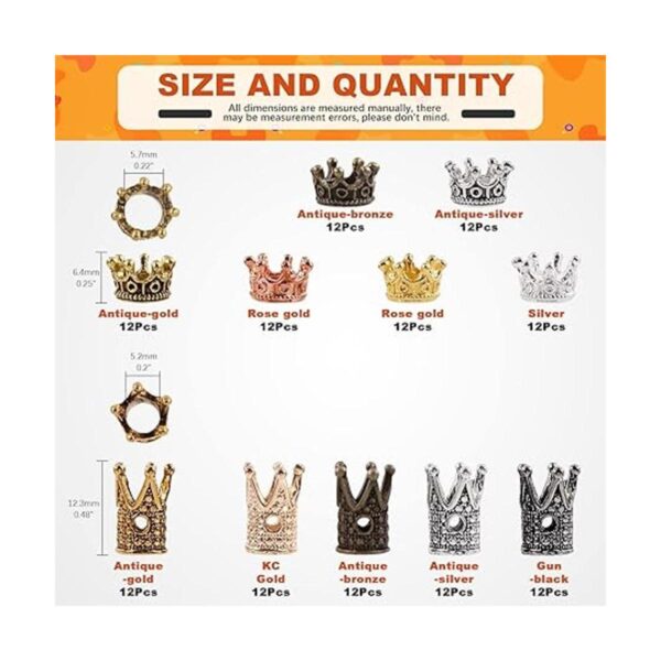 Tanstic 132 dijes de corona King de colores mixtos 2