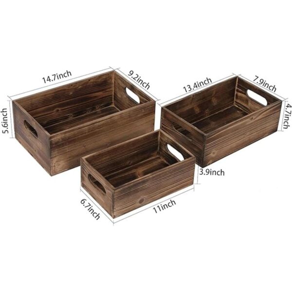 Juego de 3 cajas de madera envejecidas para exhibición_2