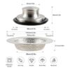 RQYEKDO Juego de 2 coladores de fregadero de cocina