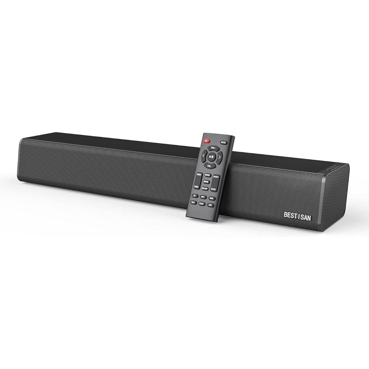BESTISAN Barra de sonido delgada de 50 vatios para TV con