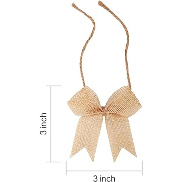 Meseey 24 Pcs 3 Inch Mini Burlap Ribbon Bow Smal Bows for