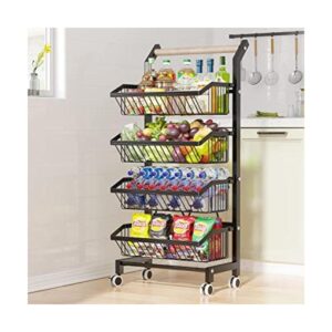 COVAODQ Storage Cart Fruit Basket 4Tier Rolling Utility_1