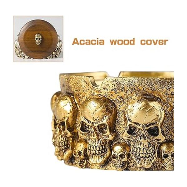 Cenicero de calavera con tapa para cigarrillos bandeja de_5