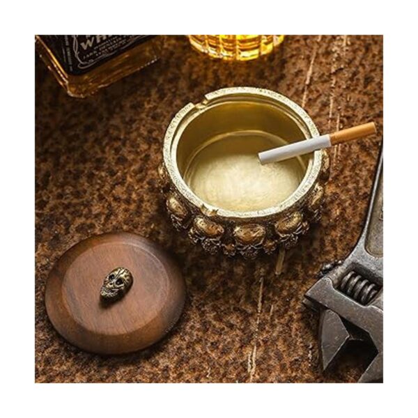 Cenicero de calavera con tapa para cigarrillos bandeja de_2