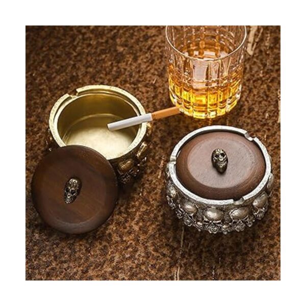 Cenicero de calavera con tapa para cigarrillos bandeja de_6