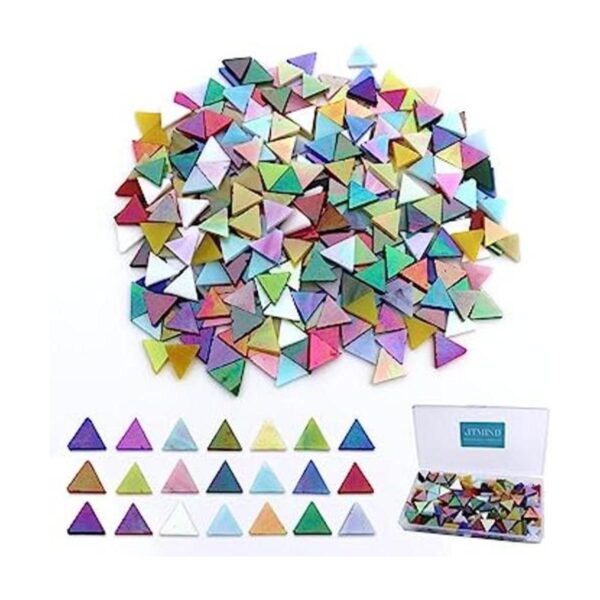 LITMIND Azulejos triangulares de mosaico de vidrieras