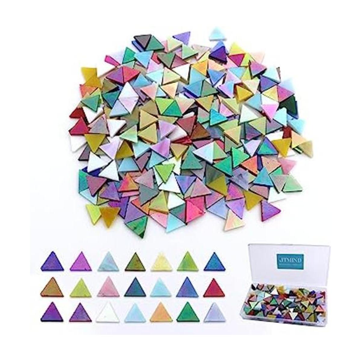 LITMIND Azulejos triangulares de mosaico de vidrieras