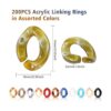 QXUJI 200 anillos de eslabones acrílicos conectores de