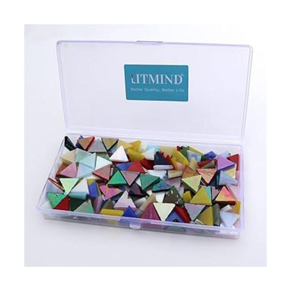 LITMIND Azulejos triangulares de mosaico de vidrieras