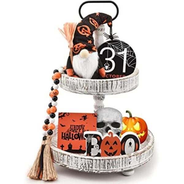 Decoración de bandeja escalonada de Halloween para