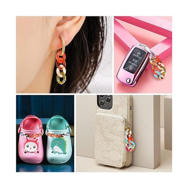 QXUJI 200 anillos de eslabones acrílicos conectores de
