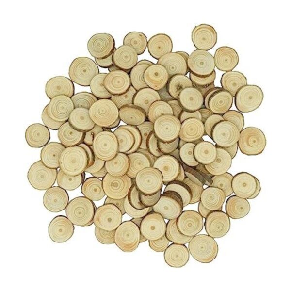80 piezas de rebanadas de madera natural sin terminar_1