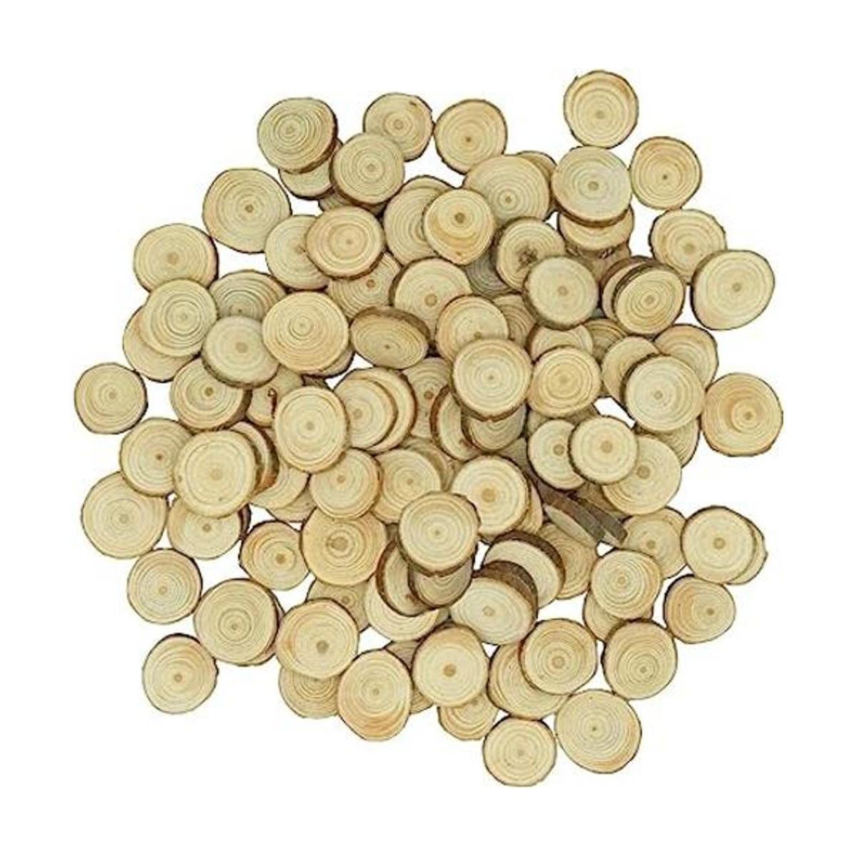 80 piezas de rebanadas de madera natural sin terminar