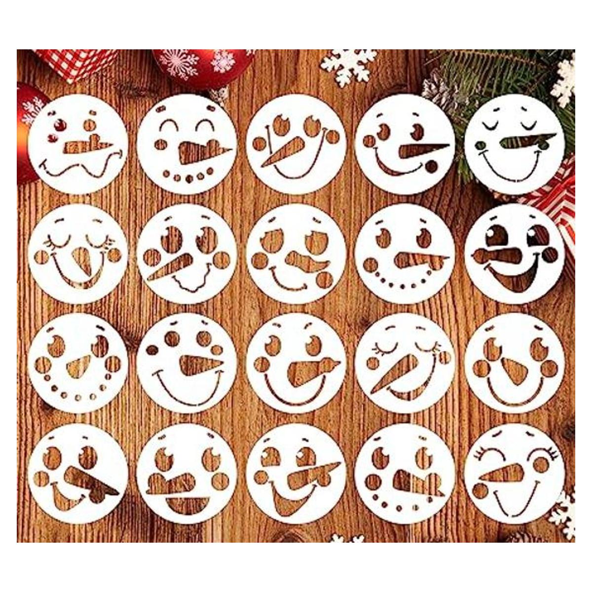 Plantillas de cara de muñeco de nieve de Navidad de 3