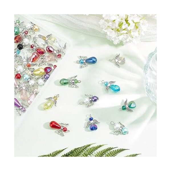 CHGCRAFT 60 dijes colgantes de cristal de alas de ángel de