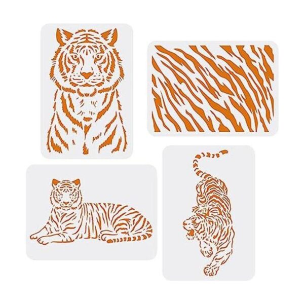 FINGERINSPIRE 4 plantillas de tigre para pintar de 11.7 x_1